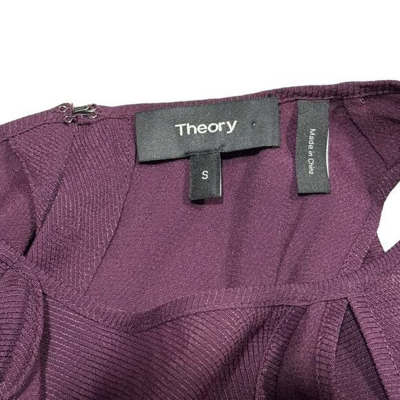 Theory Desiraya B Senna Cold Shoulder Ruffle Blouse - Size Small - Picture 5 of 7